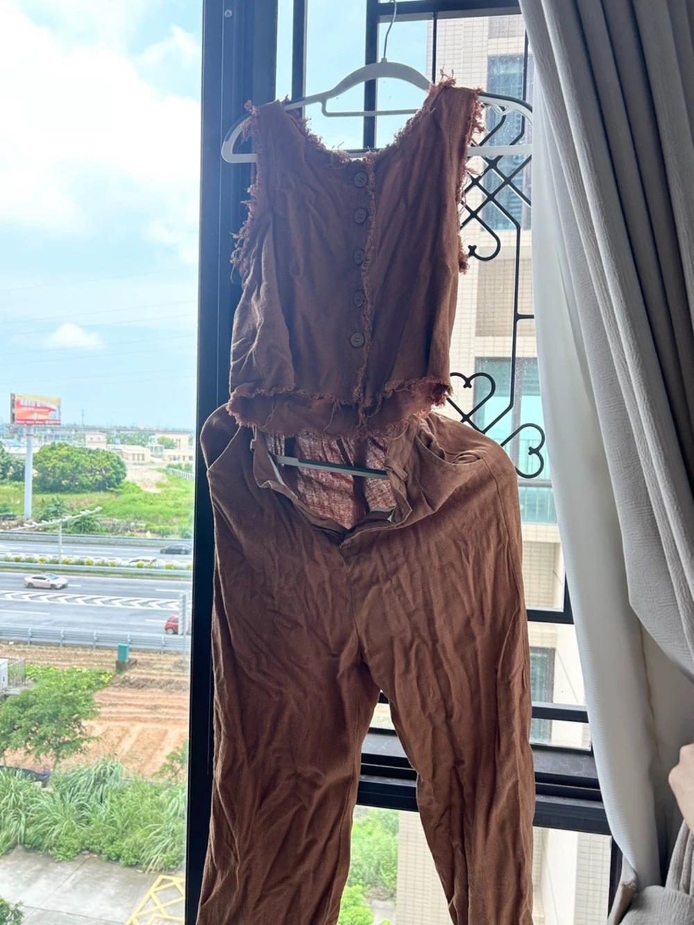 Women’s Brown Two-Piece Jumpsuit Set
